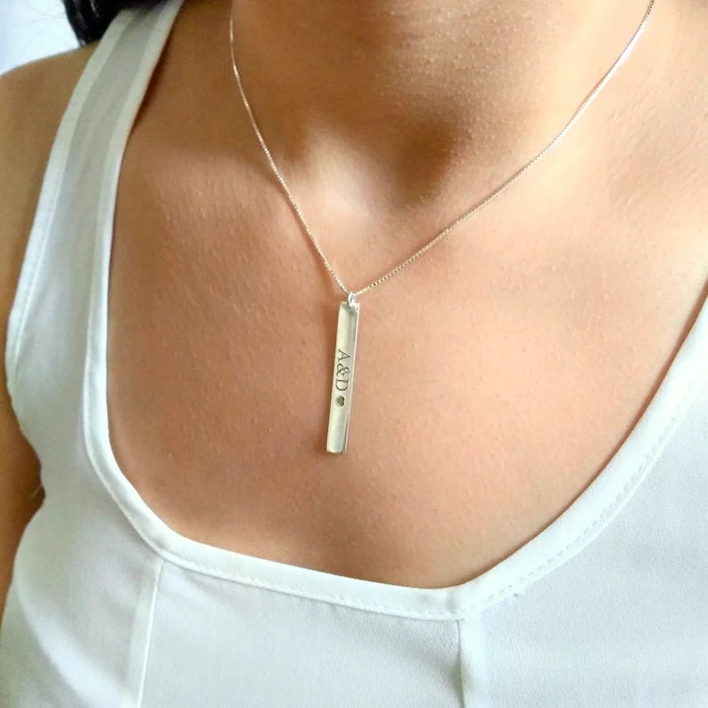Personalized Bar Necklace with Engraving