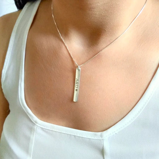 Personalized Bar Necklace with Engraving