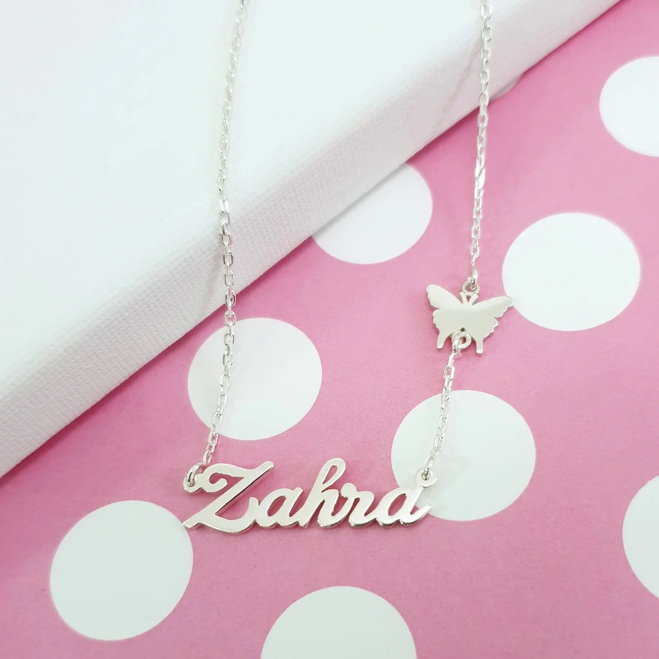 Name Necklace with Butterfly
