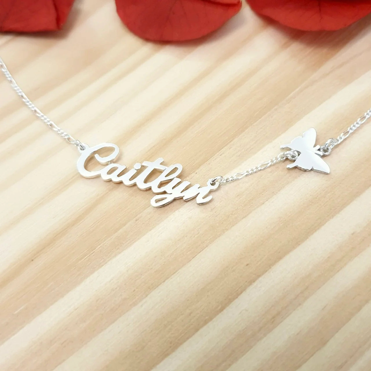 Name Necklace with Butterfly