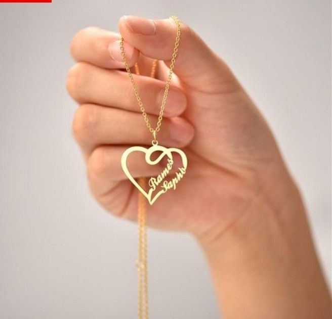 2 Names Inside Heart Necklace