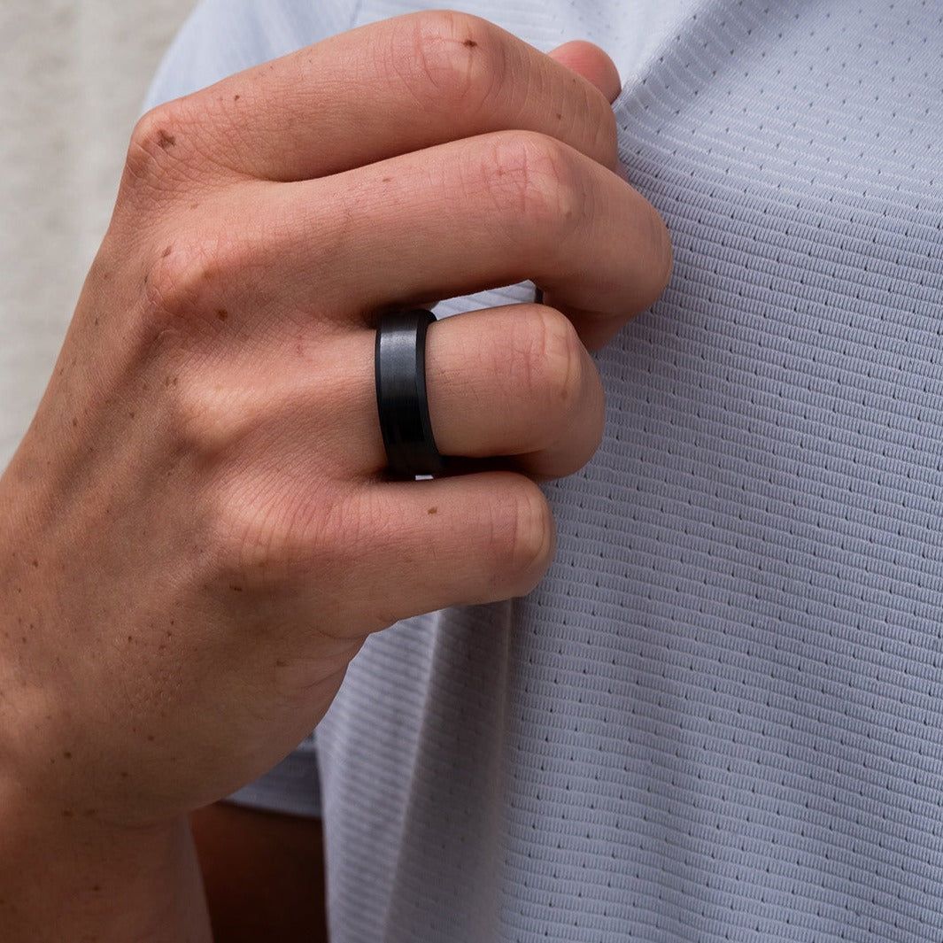 Customized Ring for Men ( Black / Silver )