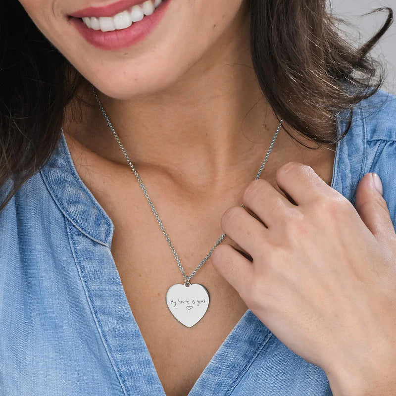 Personalized Heart Necklace With Engraved Name