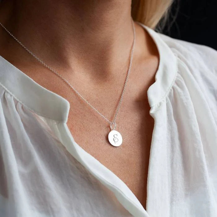 Personalized Round Disc Necklace with Engraving