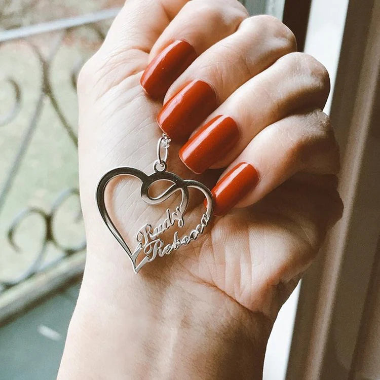 Personalized Heart Necklace with 2 Names