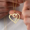 2 Names Inside Heart Necklace