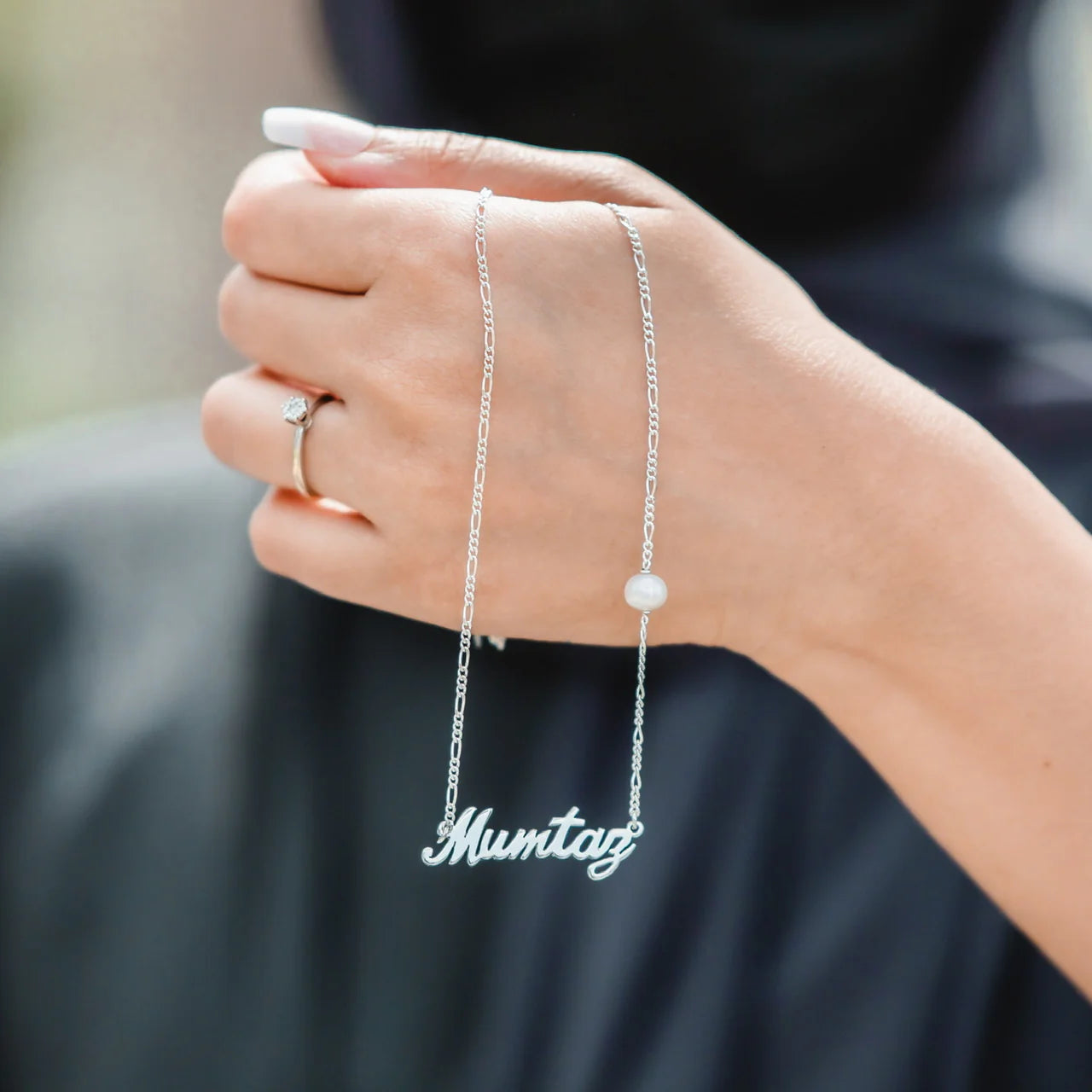 Customized Name Necklace with Pearl