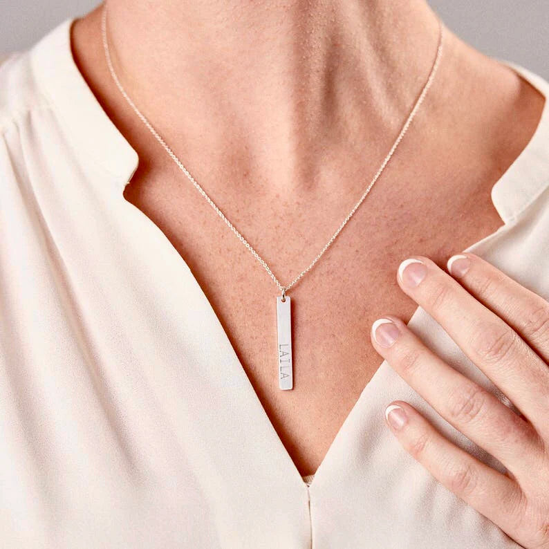 Personalized Bar Necklace with Engraving