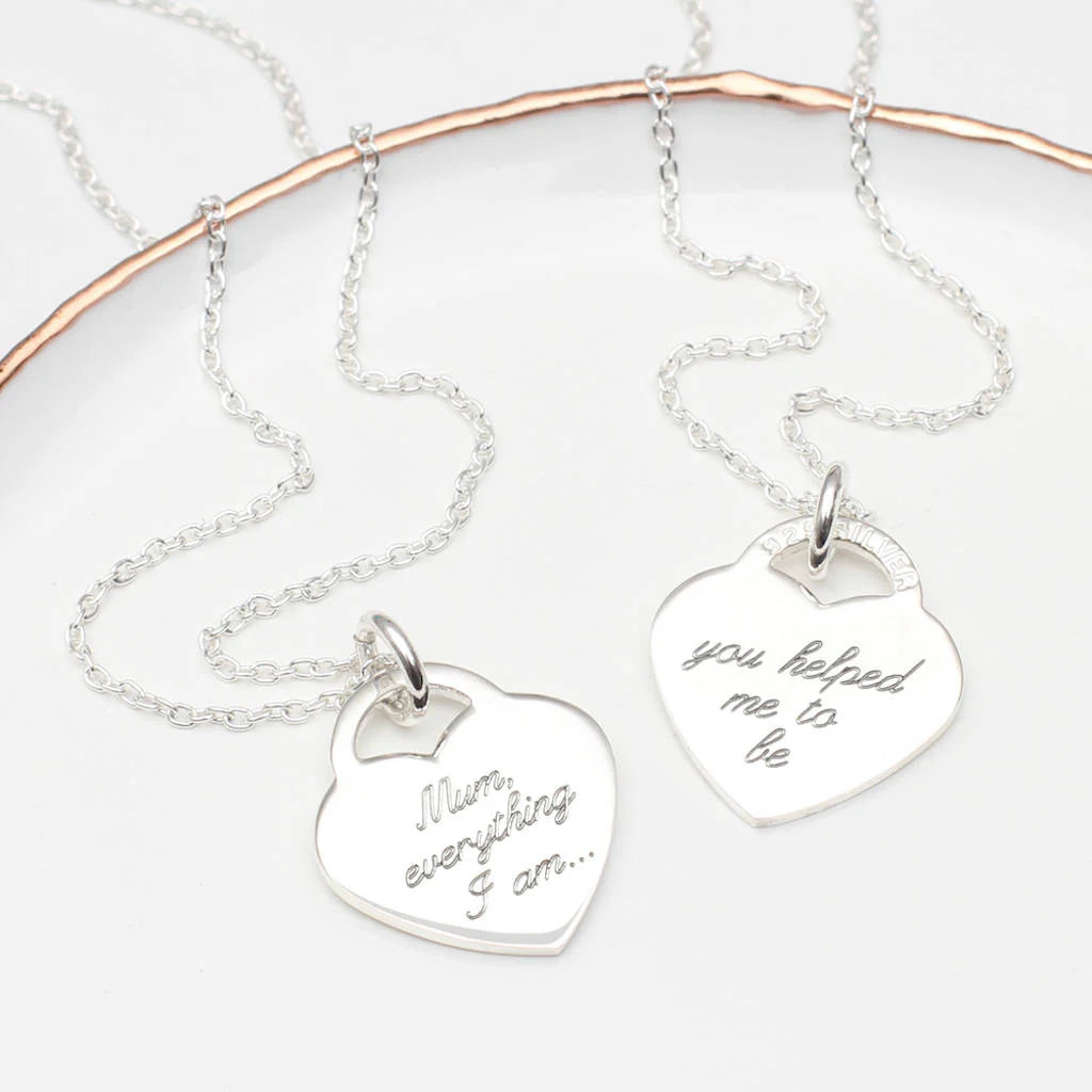 Personalized Heart Necklace With Engraved Name