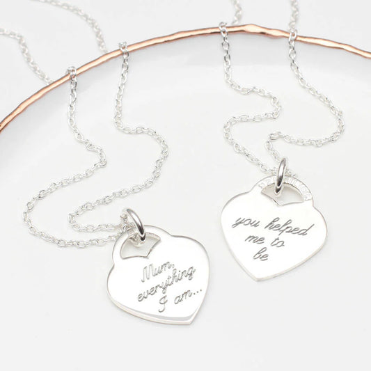 Personalized Heart Necklace With Engraved Name