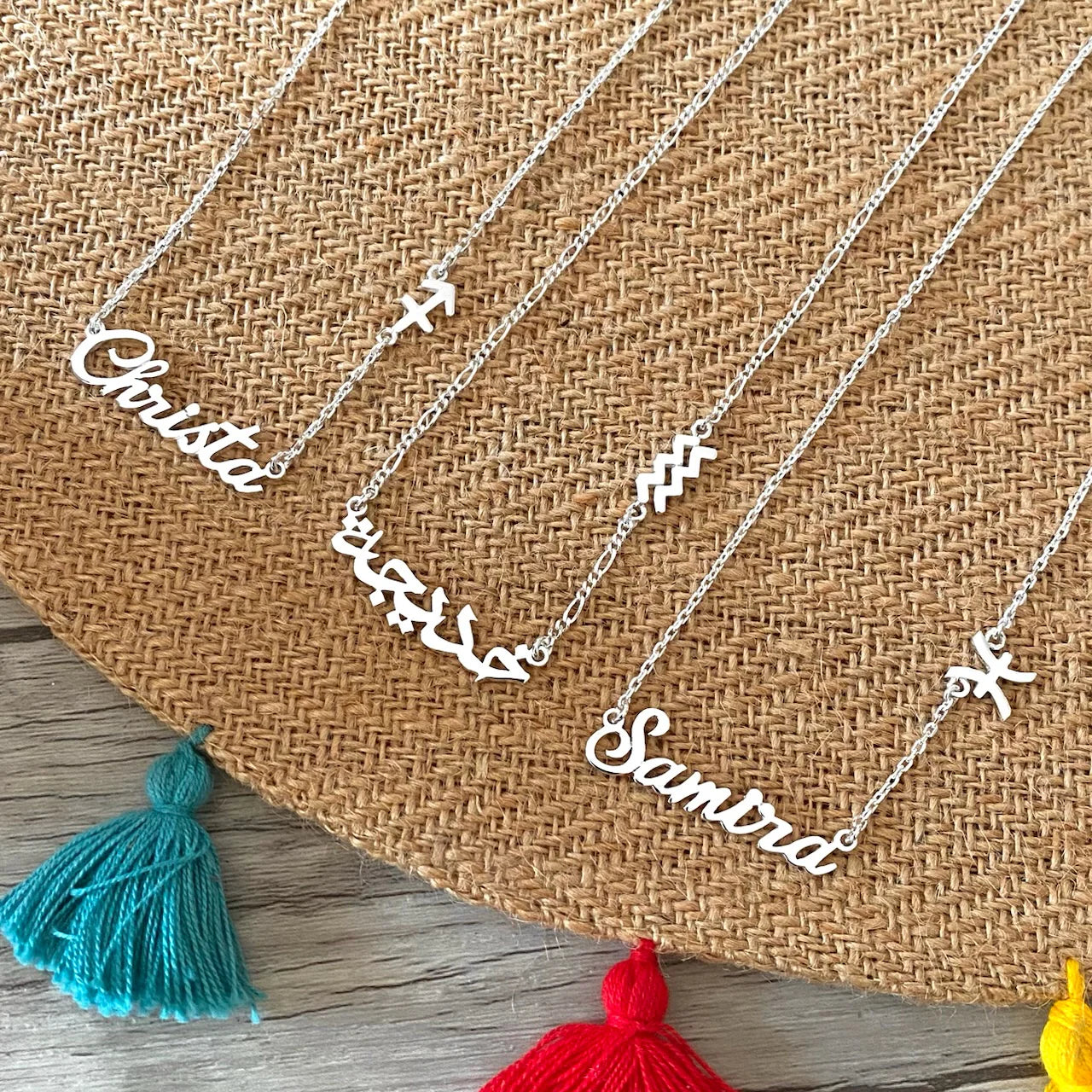 Customized Name Necklace with Horoscope sign