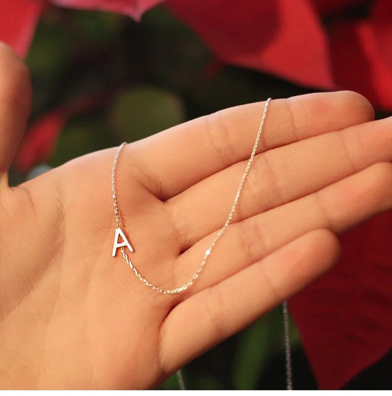 Personalized Sideways Initial Necklace