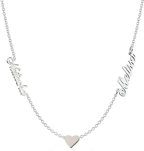 Personalized Necklace with Heart & 2 Names