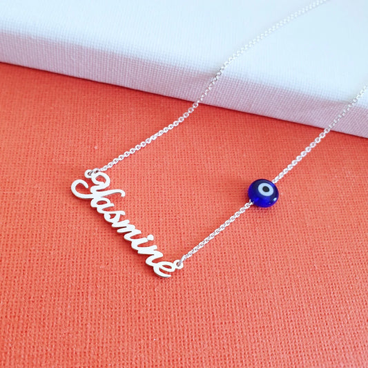 Customized Name Necklace with Blue Eye