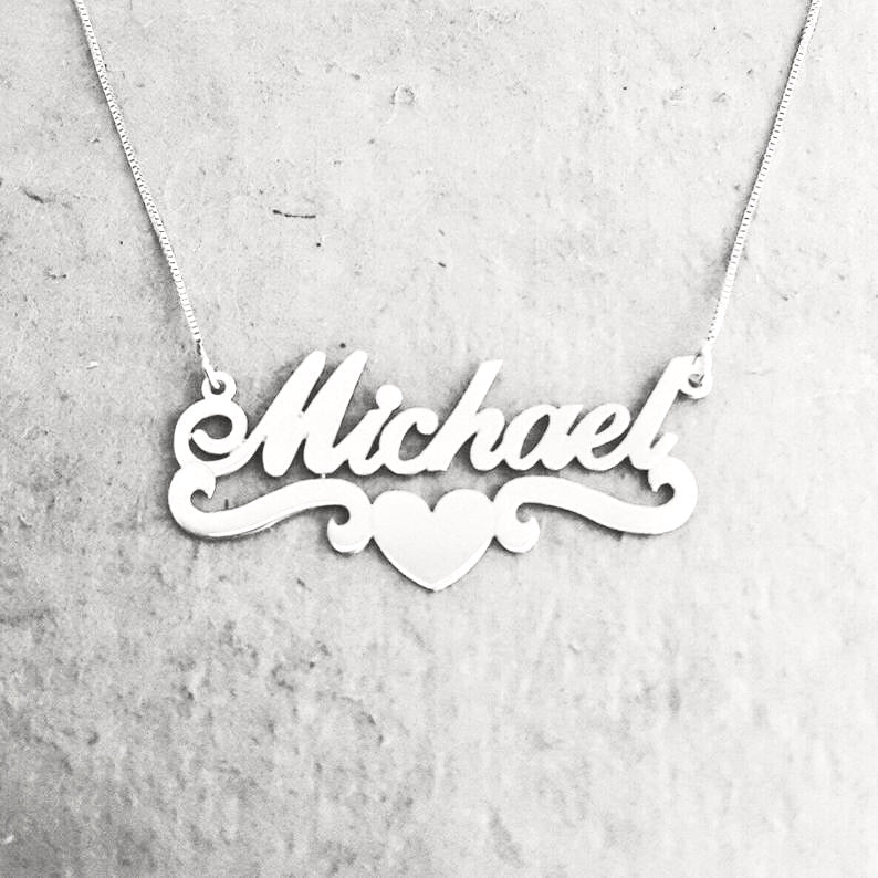 Personalized Name Necklace with Heart