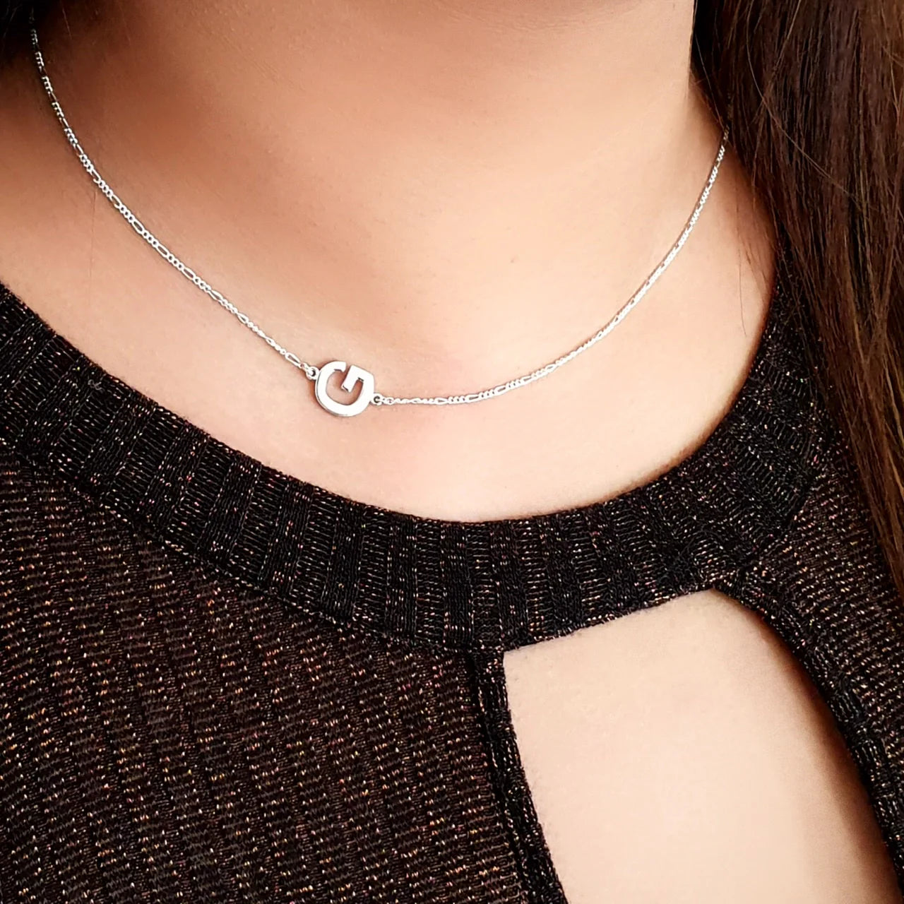 Personalized Sideways Initial Necklace