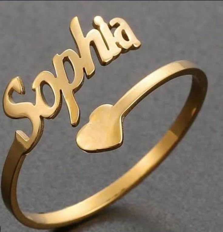 Personalized Name Ring with Heart