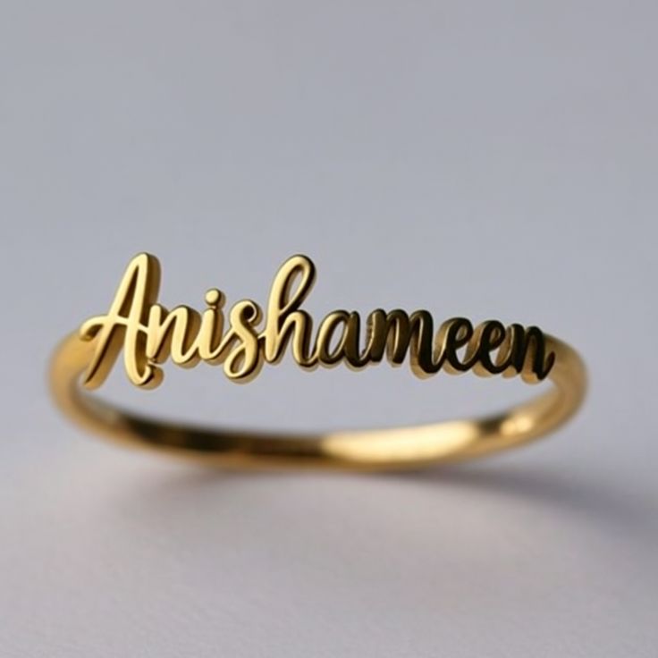 Elegant Personalized Single Name Ring