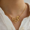 Personalized / Custom 2 Names Necklace | Heart & Butterfly Pendant | Gold or Silver | Unique Gift for Her