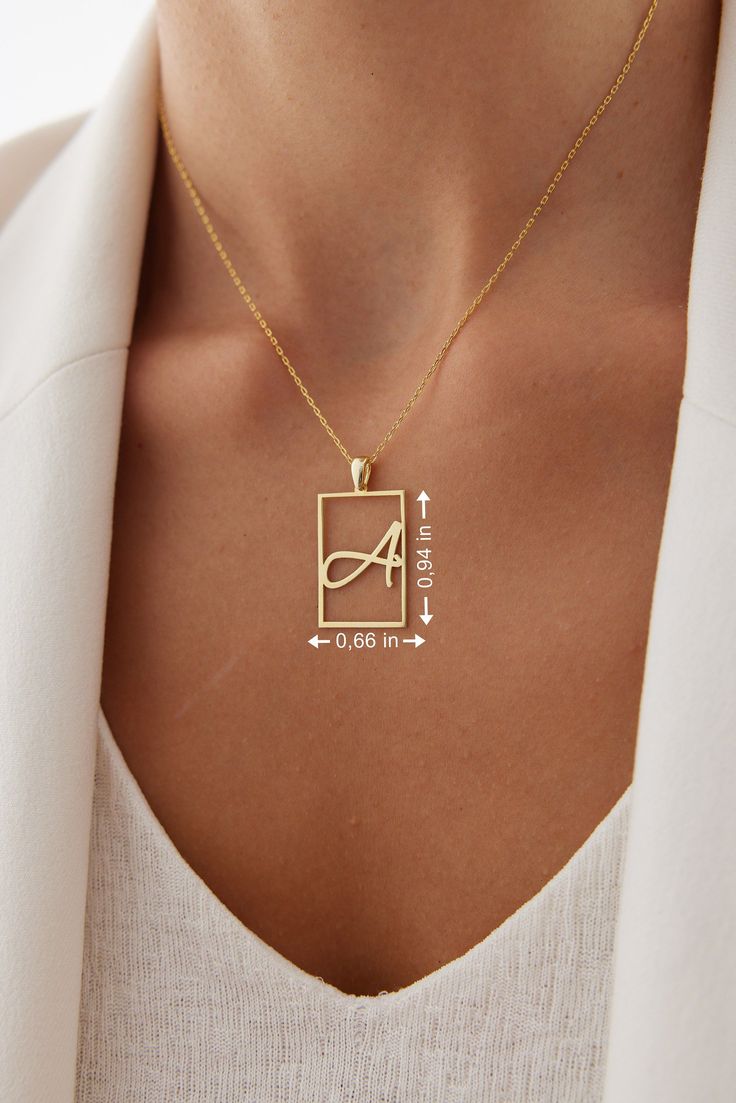 Minimal Rectangle Initial Necklace
