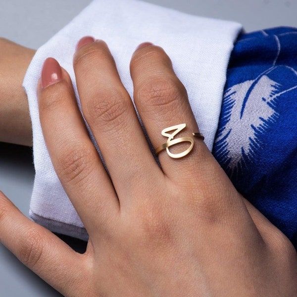 Customized Arabic Ring with Initial